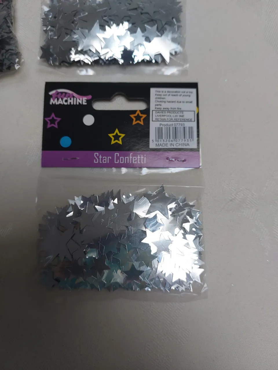 Silver confetti x 20