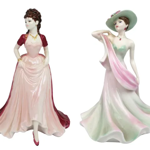 Pair of Coalport Ladies of Fashion Figurines