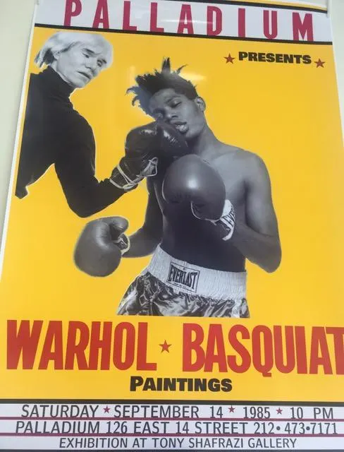 Basquiat, Andy Warhol (b 1928-87) ‘Four Hands’ Retro Bill Board Exhibition, Offset Lithograph, 1985