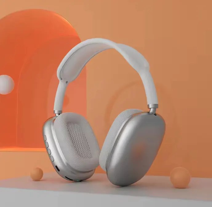 Wireless Bluetooth Headset Outdoor Sport Gaming Wireless Headphones with Mic Noise Cancelling Silver