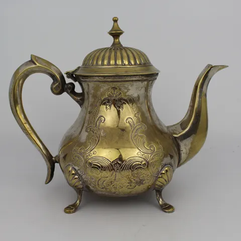 Heavy Silver Plated Footed Tea Pot