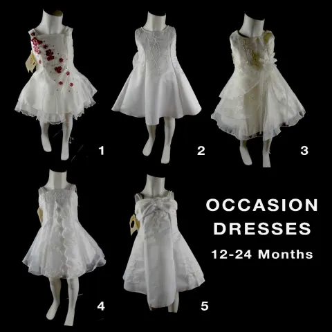 Job Lot of 10 Girls Occasion Dresses, Assorted Ages 0-14Y, Brand New