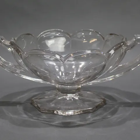 Antique Pressed Glass 2 Handled Bowl