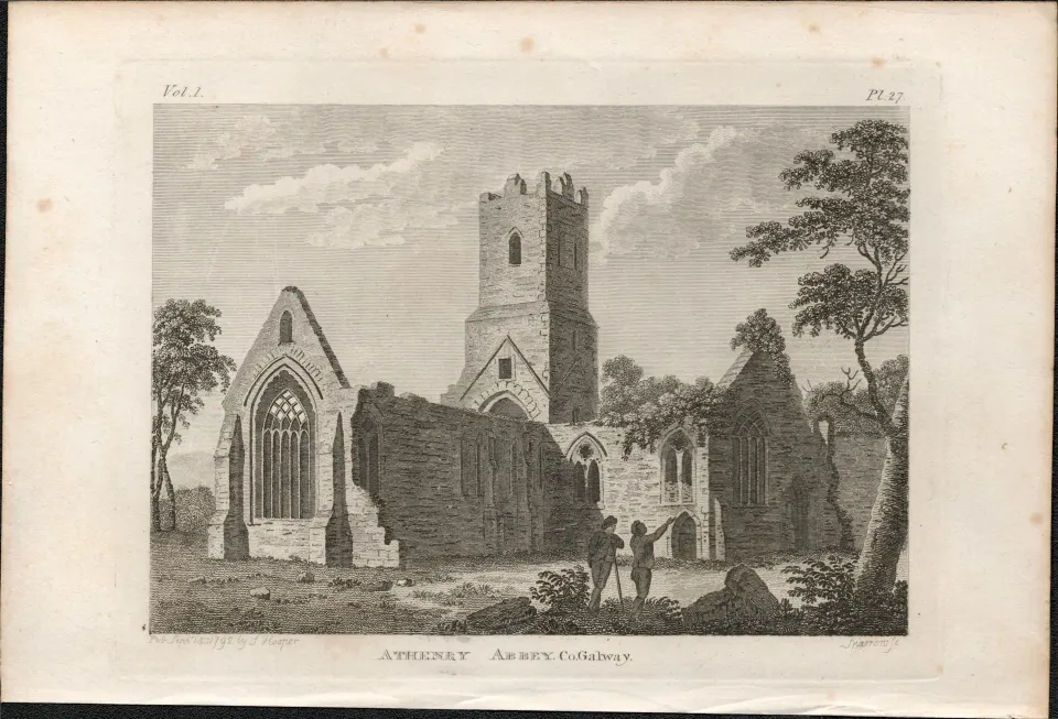 Athenry Abbey Galway Rare 1791 Francis Grose Antique Print