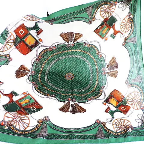 Vintage Style Equestrian Print Scarf 66cmx66cm 'New'