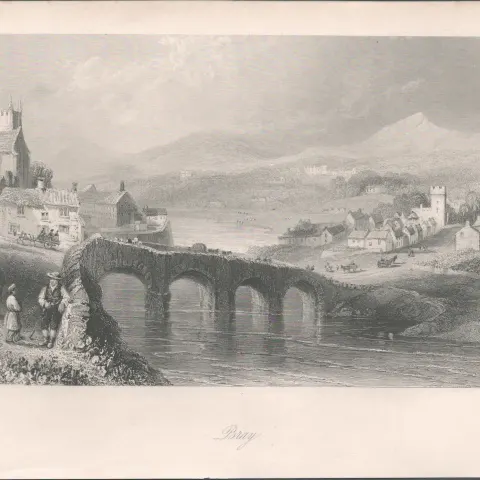 Antique Print 1850’s   Bray Wicklow Mr & Mrs S.C. Hall Ireland Its Scenery