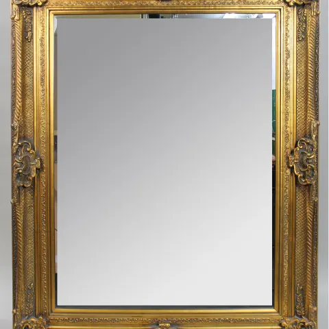Large Ornate Gilt Bevelled Mirror 4 x 5 ft