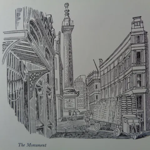 Edward Bawden Original Lithograph - London 1 The Monument