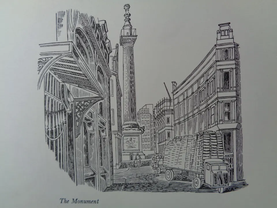 Edward Bawden Original Lithograph - London 1 The Monument