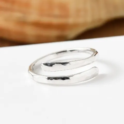 NEW!! Sterling Silver Coiled Plain Band Ring with Bevelled Edges