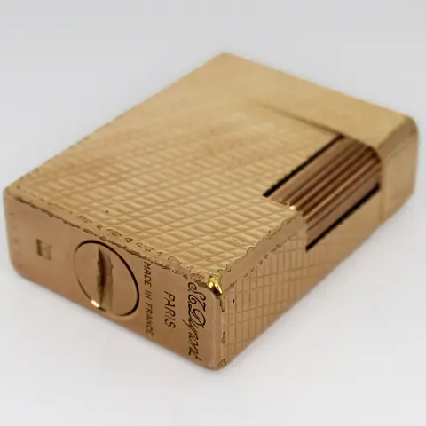 Vintage S.T. Dupont Paris Small Ligne 1 Gold-Plated Lighter – c.1970s