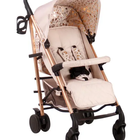 (45/MR1B) RRP £170. My Babiie Believe by Katie Piper Rose Gold Blush Leopard Lightweight Stroller.