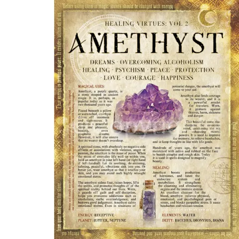 Amethyst  Crystals Gem Stone Healing Extra Large Designed Metal Wall Art