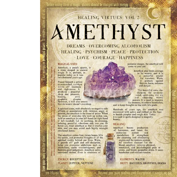 Amethyst  Crystals Gem Stone Healing Extra Large Designed Metal Wall Art