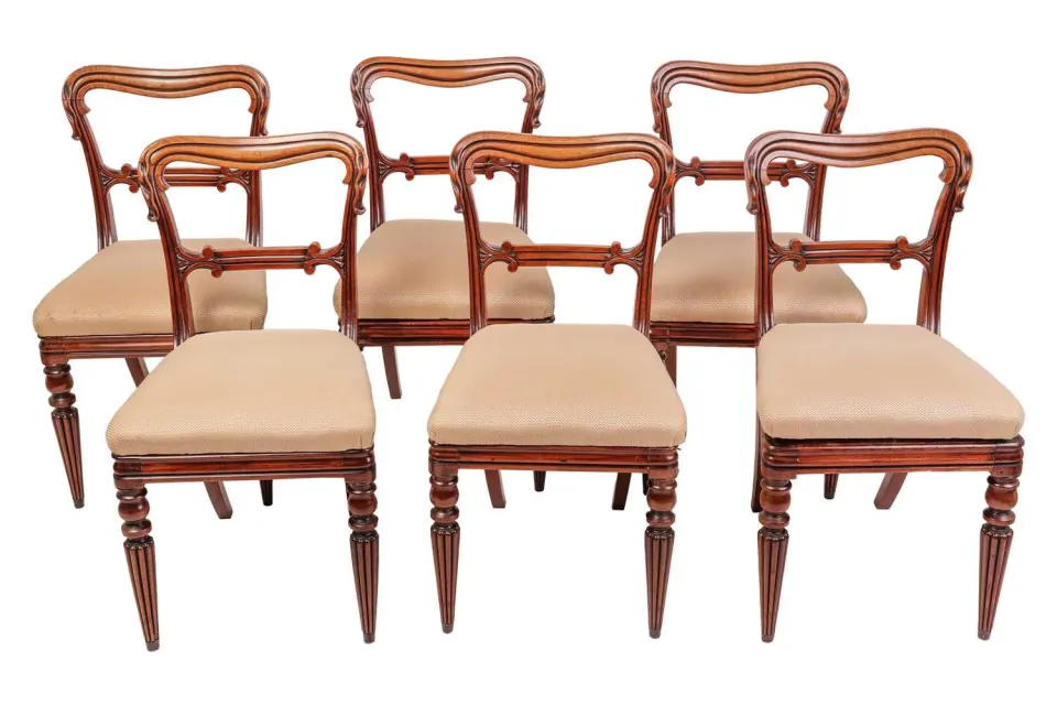 Set of Six William IV Mahogany Dining Chairs