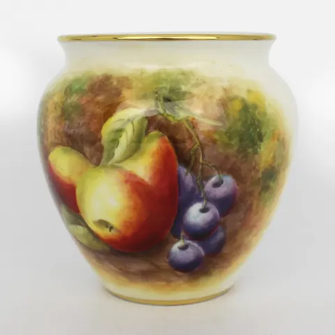 Mid 20th c. Royal Worcester Hand Painted Fruit Vase