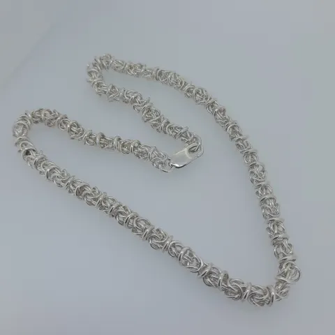 Silver round link byzantine chain