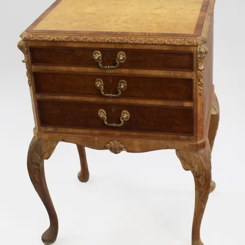 Early 20th c. Carved Walnut Footed Cutlery Chest
