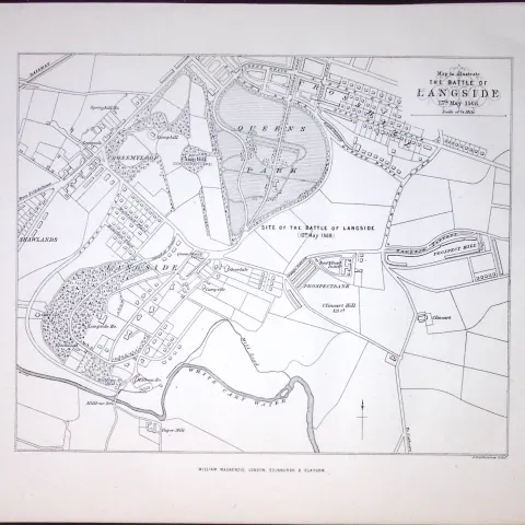 The Battlefield of Langside Scotland Antique 152 Years-Old Detailed Print-5