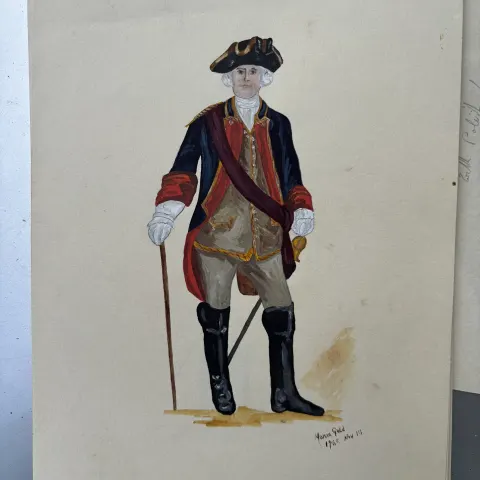 Vintage Watercolour Book Illustration ? Noel Gold "The Alive Hero" Royal ? ( Illegible)