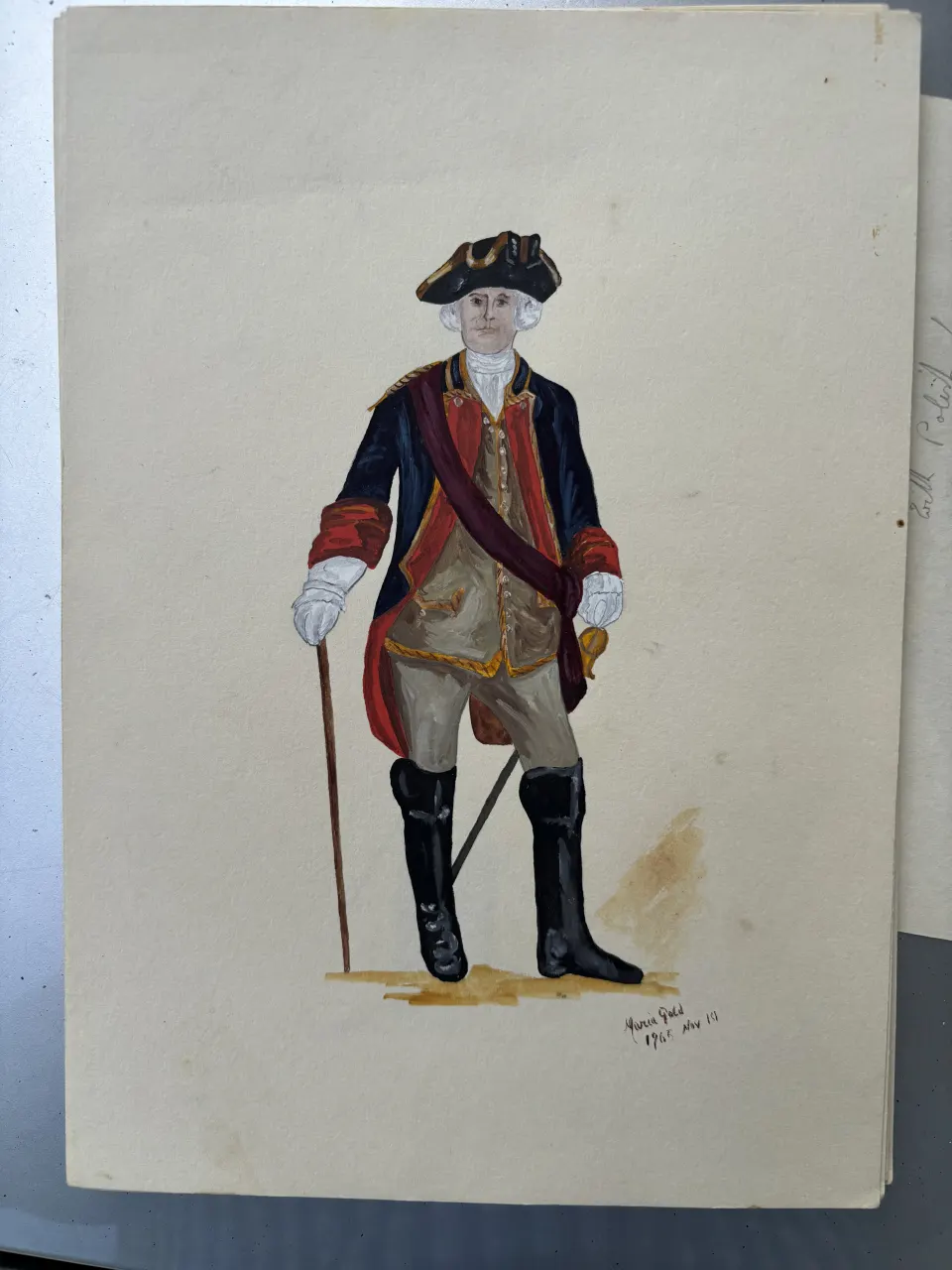 Vintage Watercolour Book Illustration ? Noel Gold "The Alive Hero" Royal ? ( Illegible)