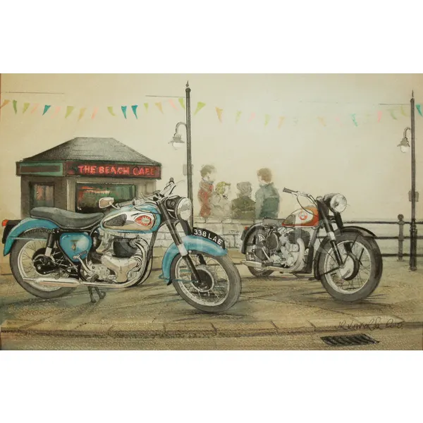 BSA M20 and A10  Iconic Motorbike Large Metal Wall Art