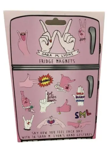 6 x Packs of 18 Sara M Lyons Fridge Magnets Hand Gestures L9c