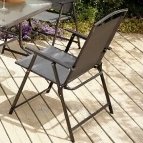 (141/6B) Lot RRP £150. 6x Miami Black Folding Chair Charcoal RRP £25 Each. Dimensions: (71 x 56 x 9
