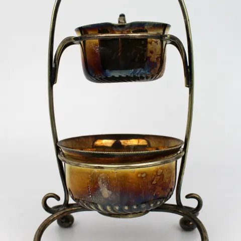 Victorian Silver-Plated Double Salt or Condiment Stand
English, Late 19th Century