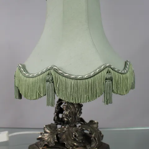 Heavy Silver Plated Table Lamp with Shade