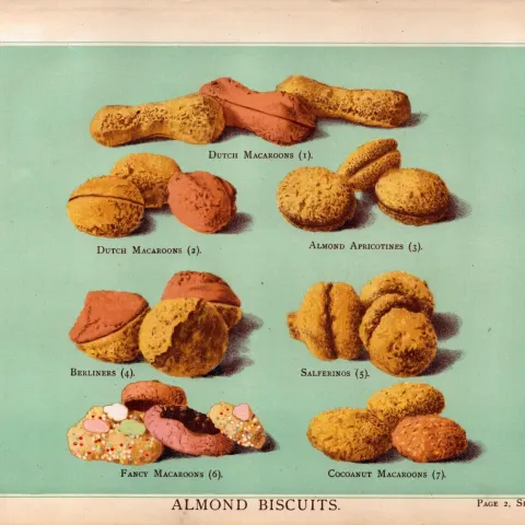 Almond Biscuits T Percy Lewis AG Bromley Antique Chromolithograph Print