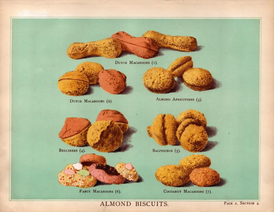 Almond Biscuits T Percy Lewis AG Bromley Antique Chromolithograph Print