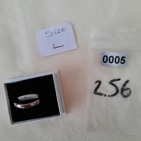 Rhodium plated wishbone shaped wedding/dress ring size L.  RRP £89.  Code 256/005