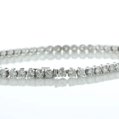 18ct White Gold Tennis Diamond Bracelet 4.73 Carats