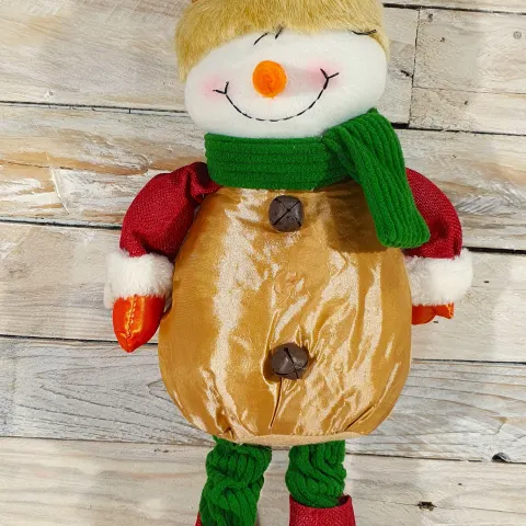 3D Fabric, Standing Snowman figure. 55cm tall. No eyes
