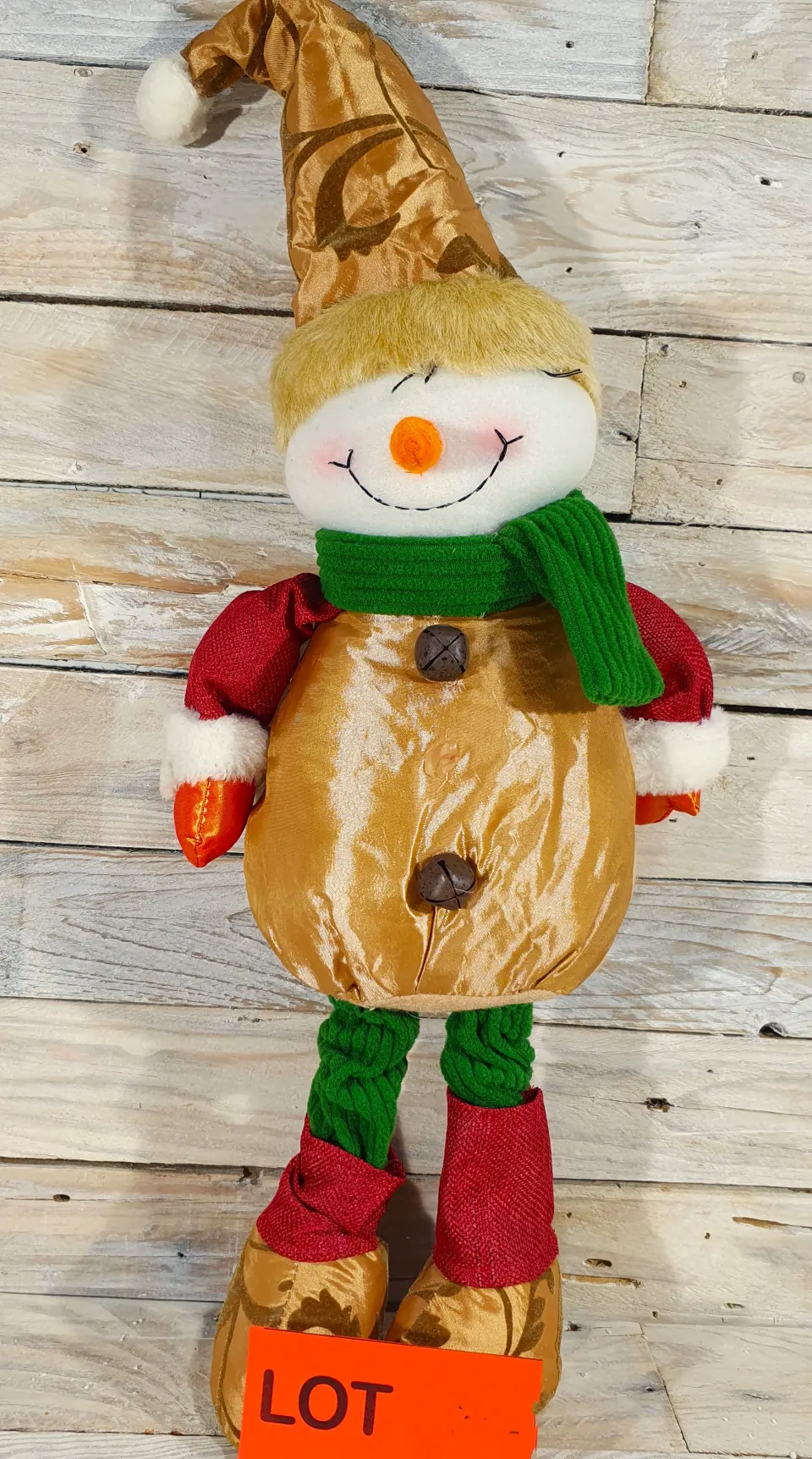 3D Fabric, Standing Snowman figure. 55cm tall. No eyes