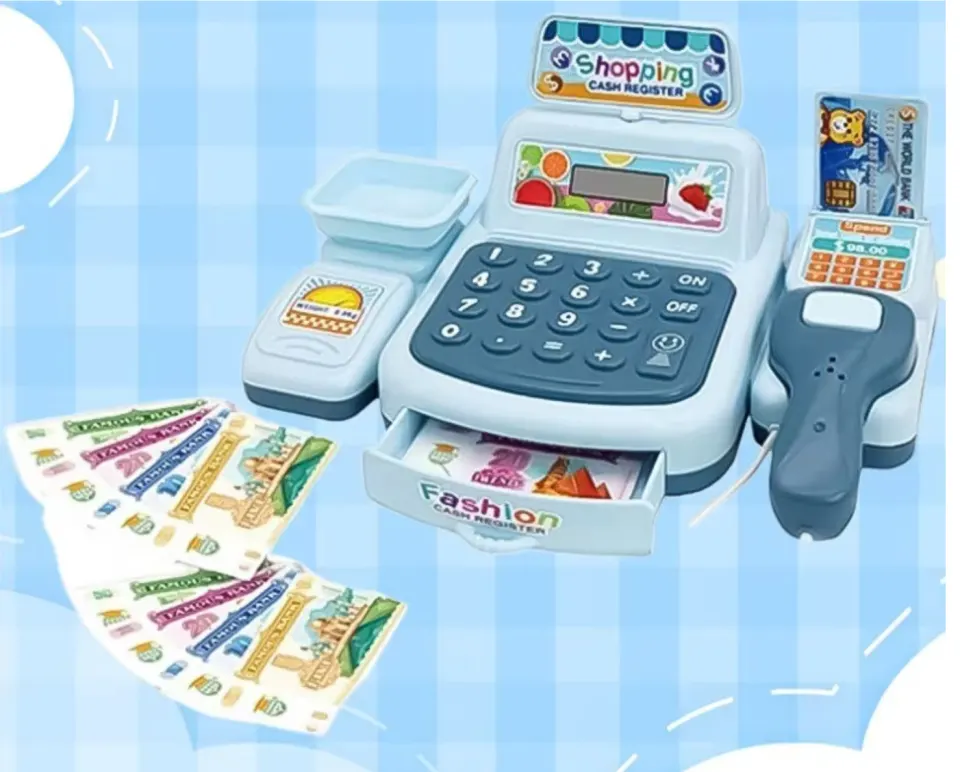 Simulation Shopping Cash House Toys Electronic Game Lighting And Sound Effects Supermarket Cashier