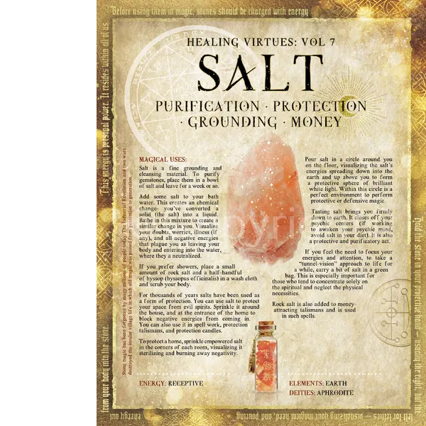 Salt Crystal Gem Stone Healing Virtues Large  Metal Wall Art