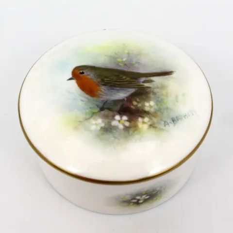 Royal Worcester Trinket Box Hand Painted A.Badham