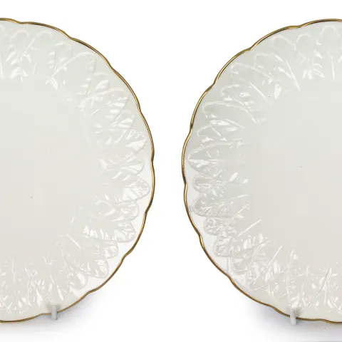 Pair of Royal Worcester Fern Leaf Plates