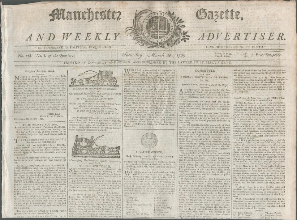 Rare Antique Complete 1799 Newspaper Hair Powder Tax Licence.