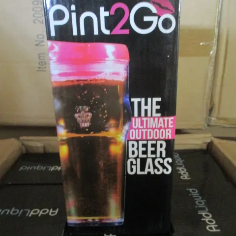 24 Pcs Brand New Novelty Pint Glass Hydration Glass With Retail Display Packaging - RRP £8.99/unit