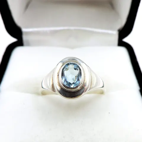 Sterling Silver Swiss Blue Topaz Ring