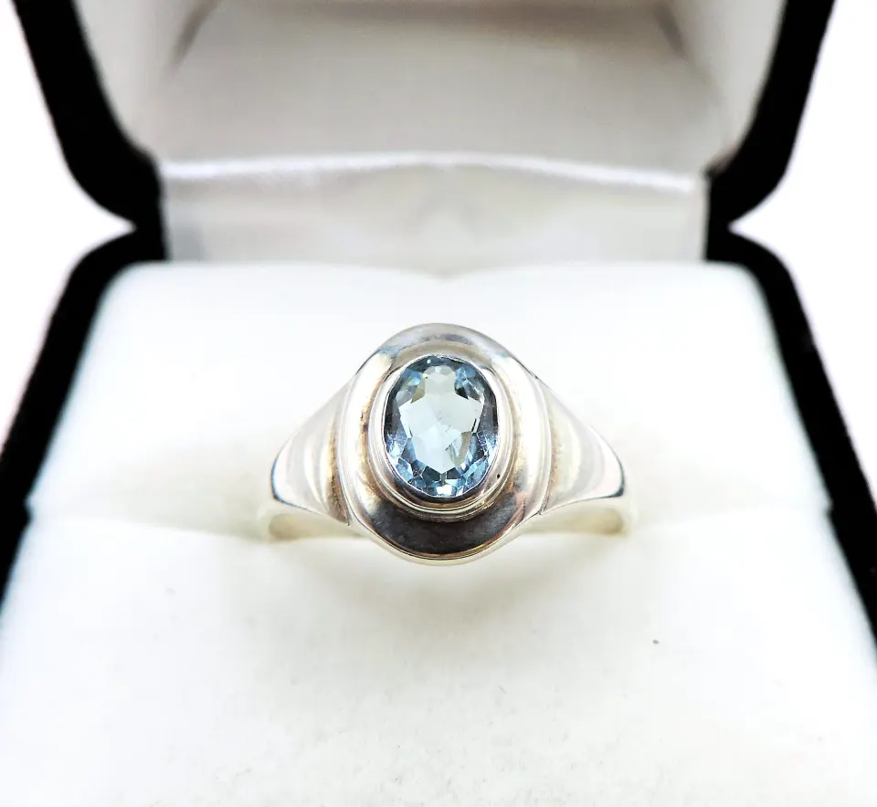 Sterling Silver Swiss Blue Topaz Ring