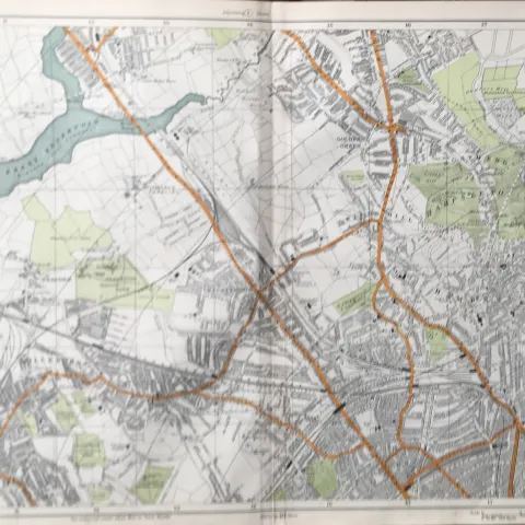 Bacons London & Suburbs Rare c1926 Map Willesden Hampstead Chingford.