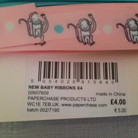 24 packs of 4 baby ribbons from Paperchase