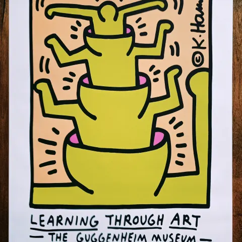 Keith Haring (Attributed) 5 Canvas Posters 1988 (#0326)
