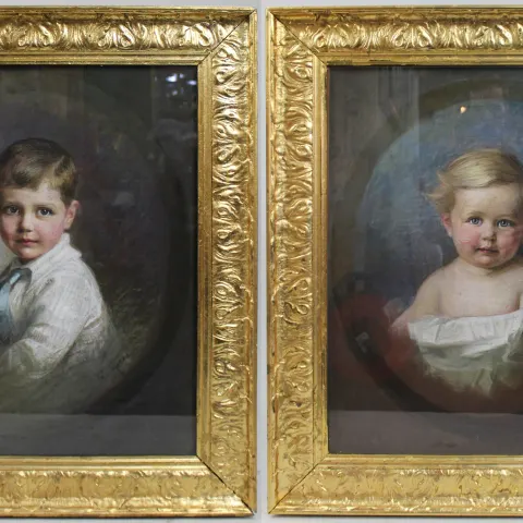 Pair of Pastel Portraits by Emily Eyres (British, 1850-1910)
