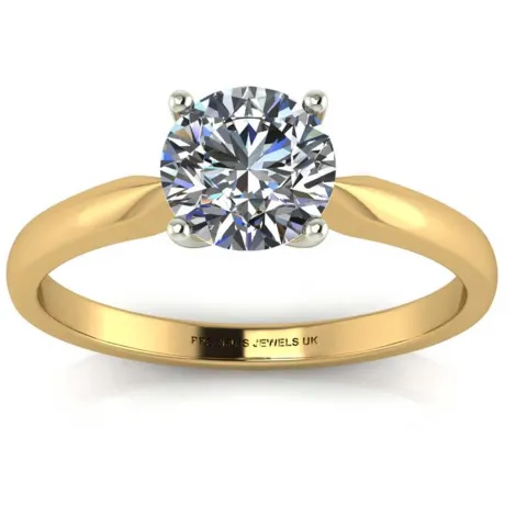 18ct Yellow Gold Single Stone Claw Set Diamond Ring H VS 0.25
