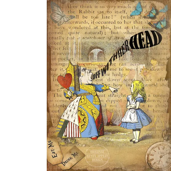 Alice In Wonderland  The Queen Of Hearts Large Metal Wall Art